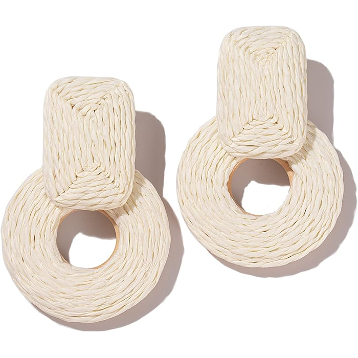 Statement Boho Rattan Dangle Earrings